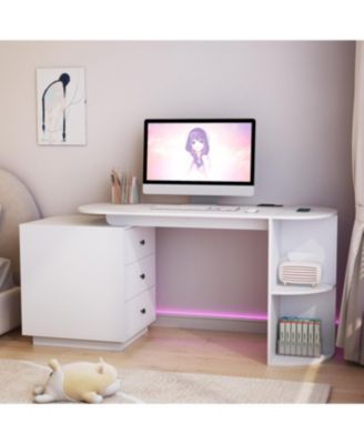 Streamdale Modern Expandable Home Office Desk with Storage & Hutch