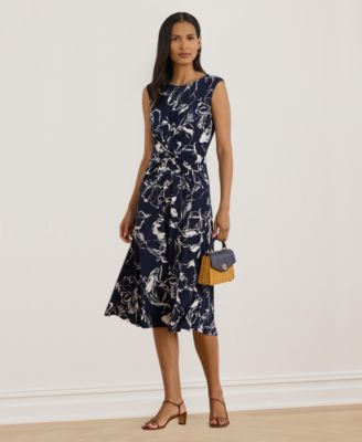 Women's Floral Twist-Front Jersey Dress