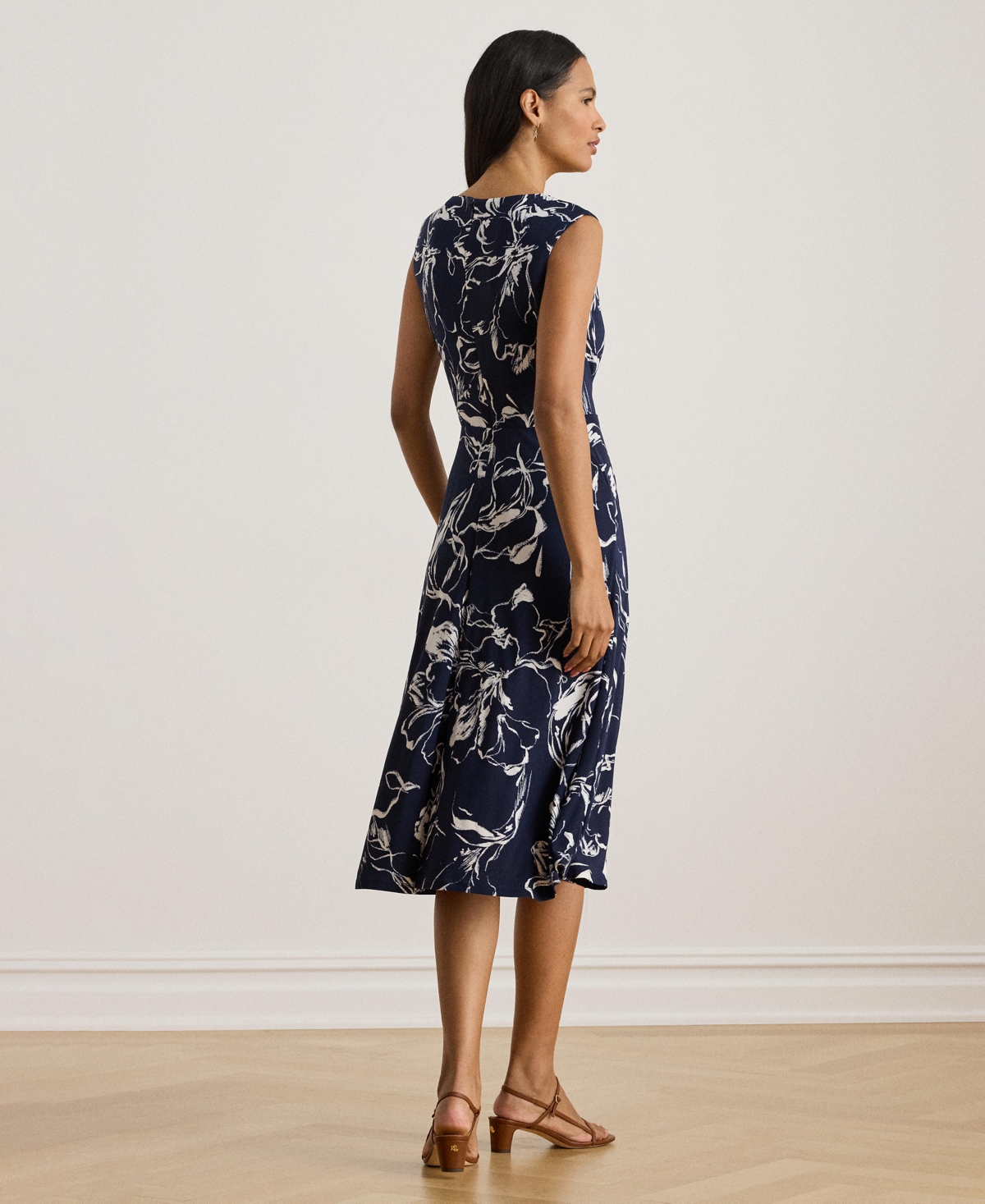 Lauren Ralph Women's Floral Twist-Front Jersey Dress