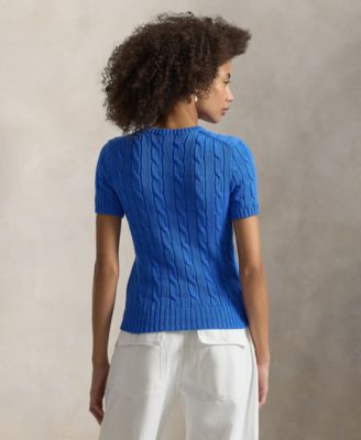 Women's Cable-Knit Short-Sleeve Sweater