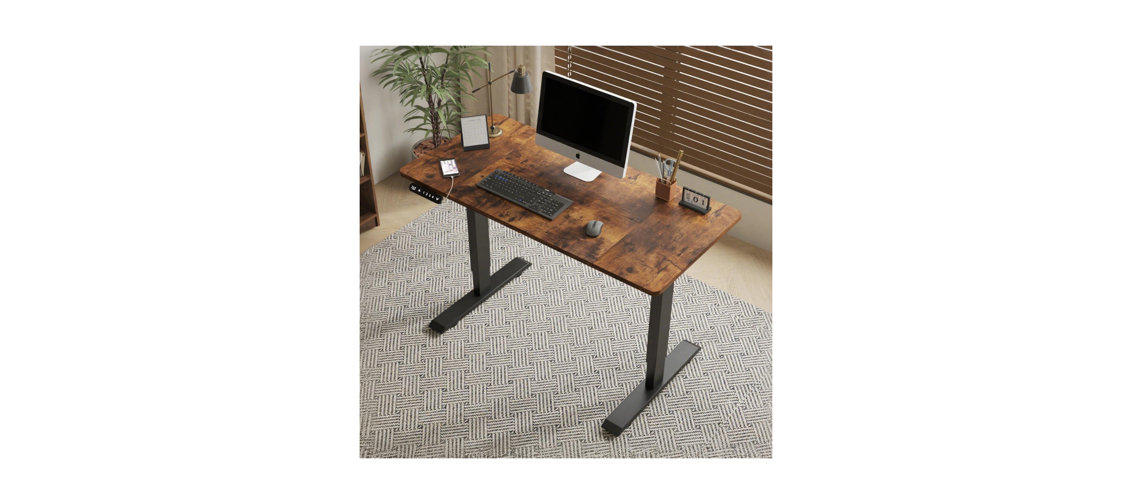Streamdale Furniture Streamdale Electric Standing Desk - Height Adjustable Computer Table (47" Rustic Brown