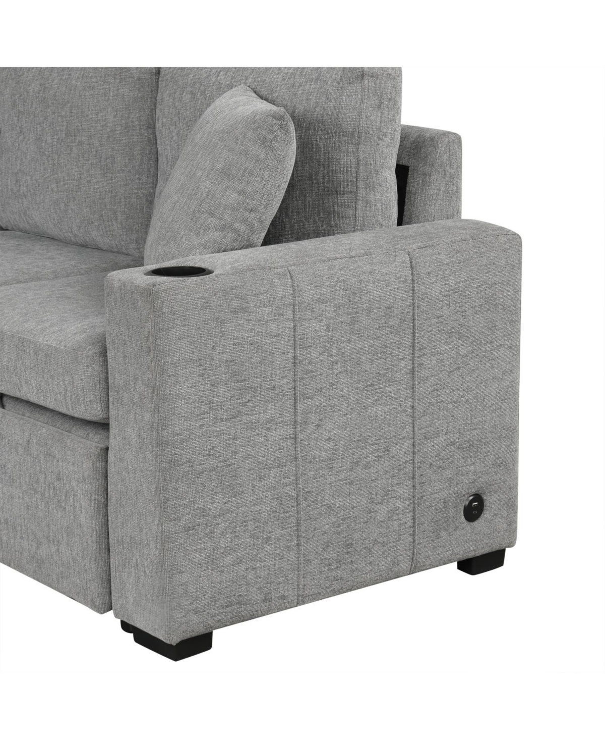 Streamdale Furniture 109" Sectional Sofa Bed with Ottoman