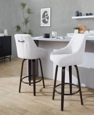 Fabric Hannah Transitional Fixed-Height Counter Stool, Set of 2