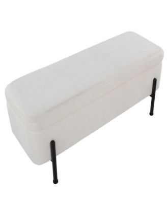 17.25" Fabric Daniella Contemporary Storage Bench