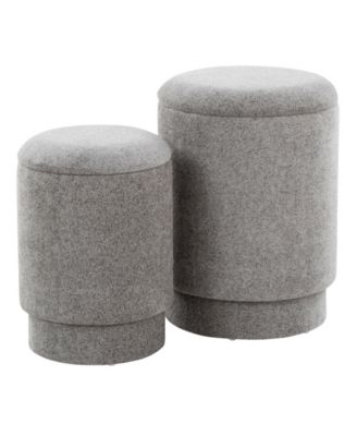2-Pc. Fabric Marla Upholstered Contemporary Ottoman Set