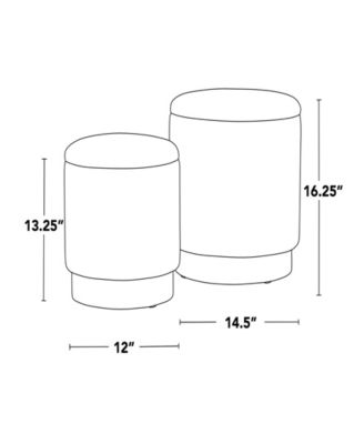 2-Pc. Fabric Marla Upholstered Contemporary Ottoman Set