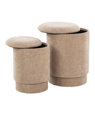 2-Pc. Fabric Marla Upholstered Contemporary Ottoman Set