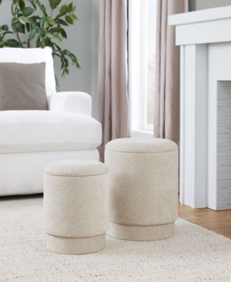 2-Pc. Fabric Marla Upholstered Contemporary Ottoman Set