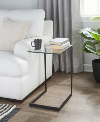 22.5" Glass Zenn Contemporary End Table