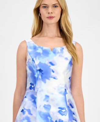 Women's Scoop-Neck Satin Pleated-Waist Dress