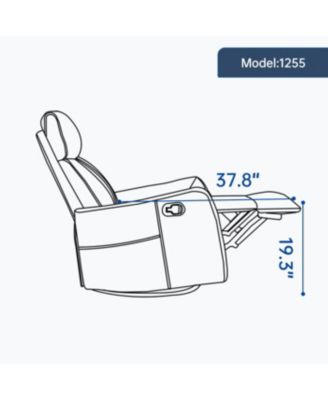 Heat Massage Manual Recliner Chair with Rocker & Swivel
