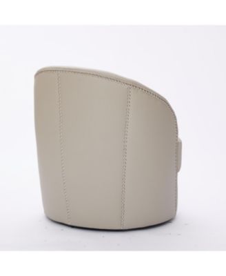 Gream Leather Swivel Chair, 360 Spin, Mid-Century Modern Lounge Chair