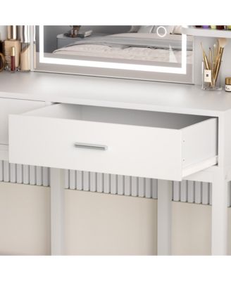 Makeup Vanity with Mirror and Lights, Vanity Table with Drawers