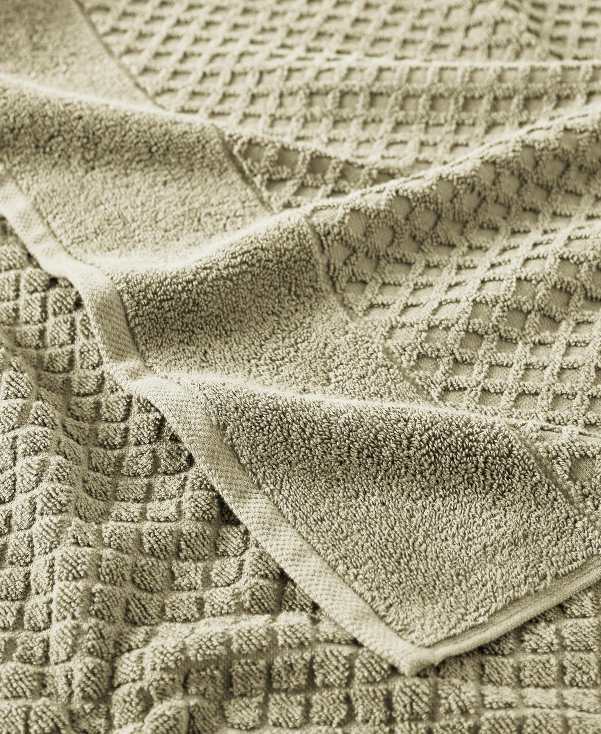 Linery & Co. Quick-Drying Cotton Diamond Waffle Textured 2-Piece Bath Sheet Set