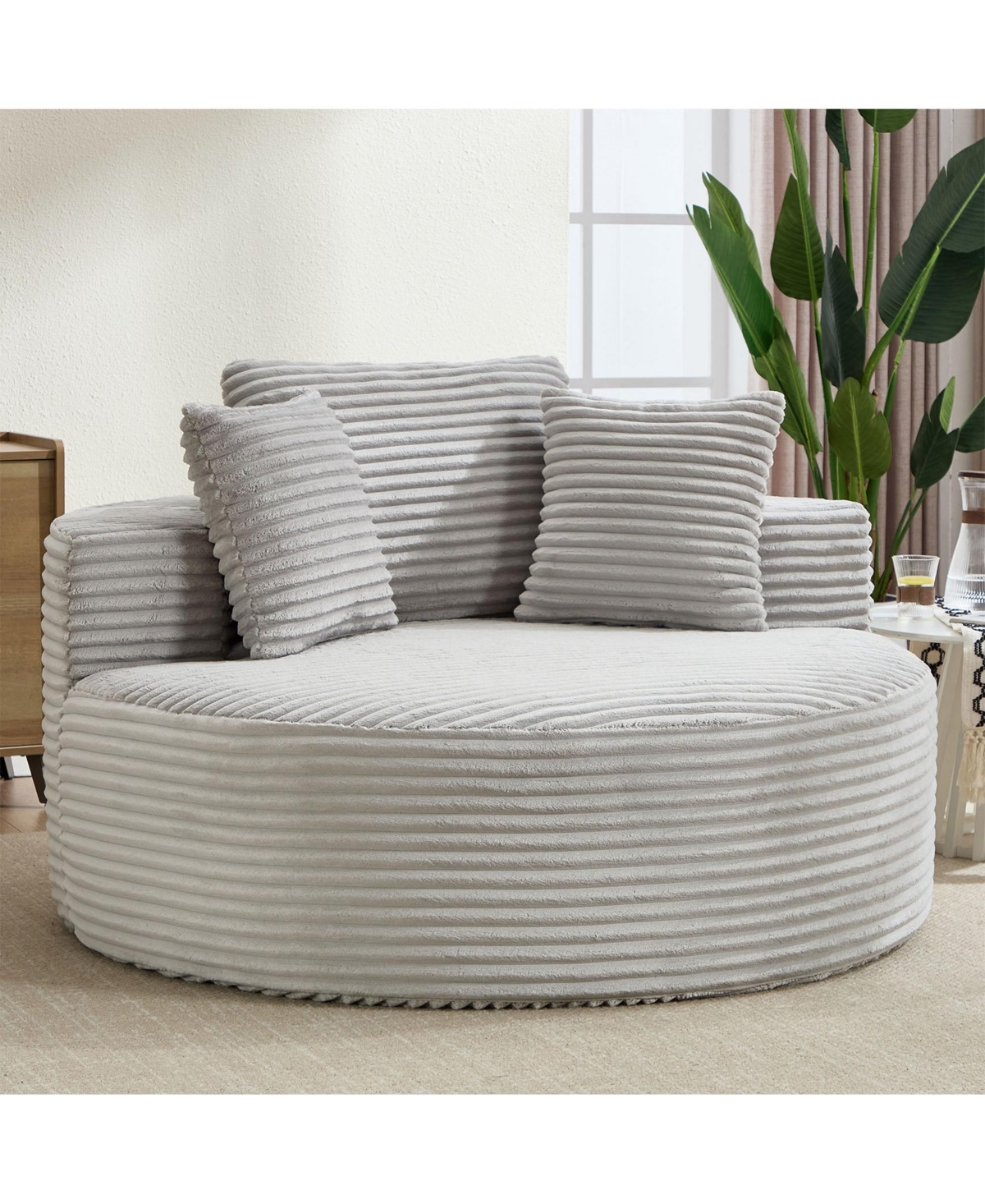 Boyel Living Round Sofa Bed with Memory Foam Sectional Couches for Living Room