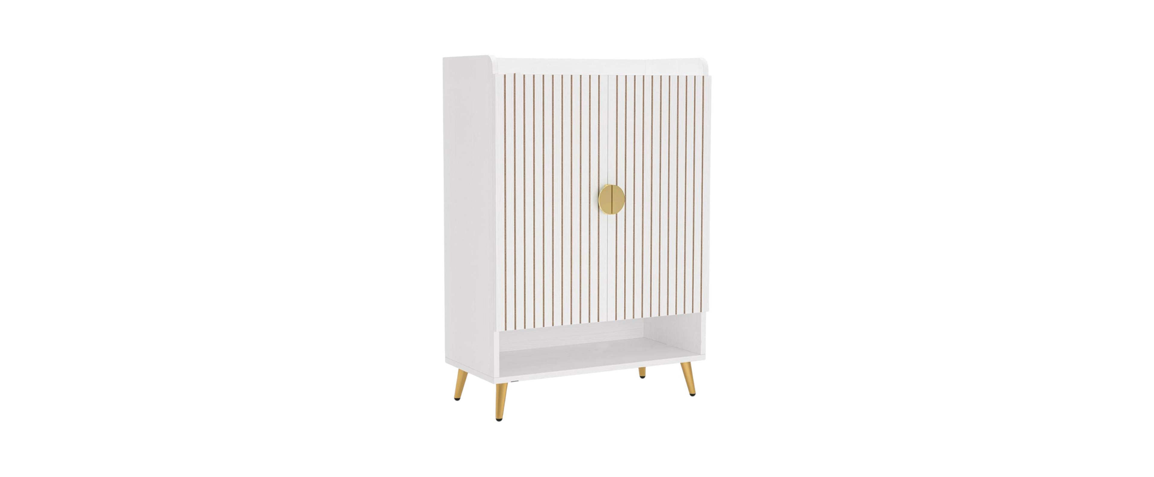Slickblue Wooden Shoe Storage Cabinet with Doors for Hallway Entryway