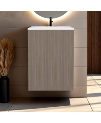 Siena Compact Vanity Cabinet, Single Door, Two Open Side Shelves