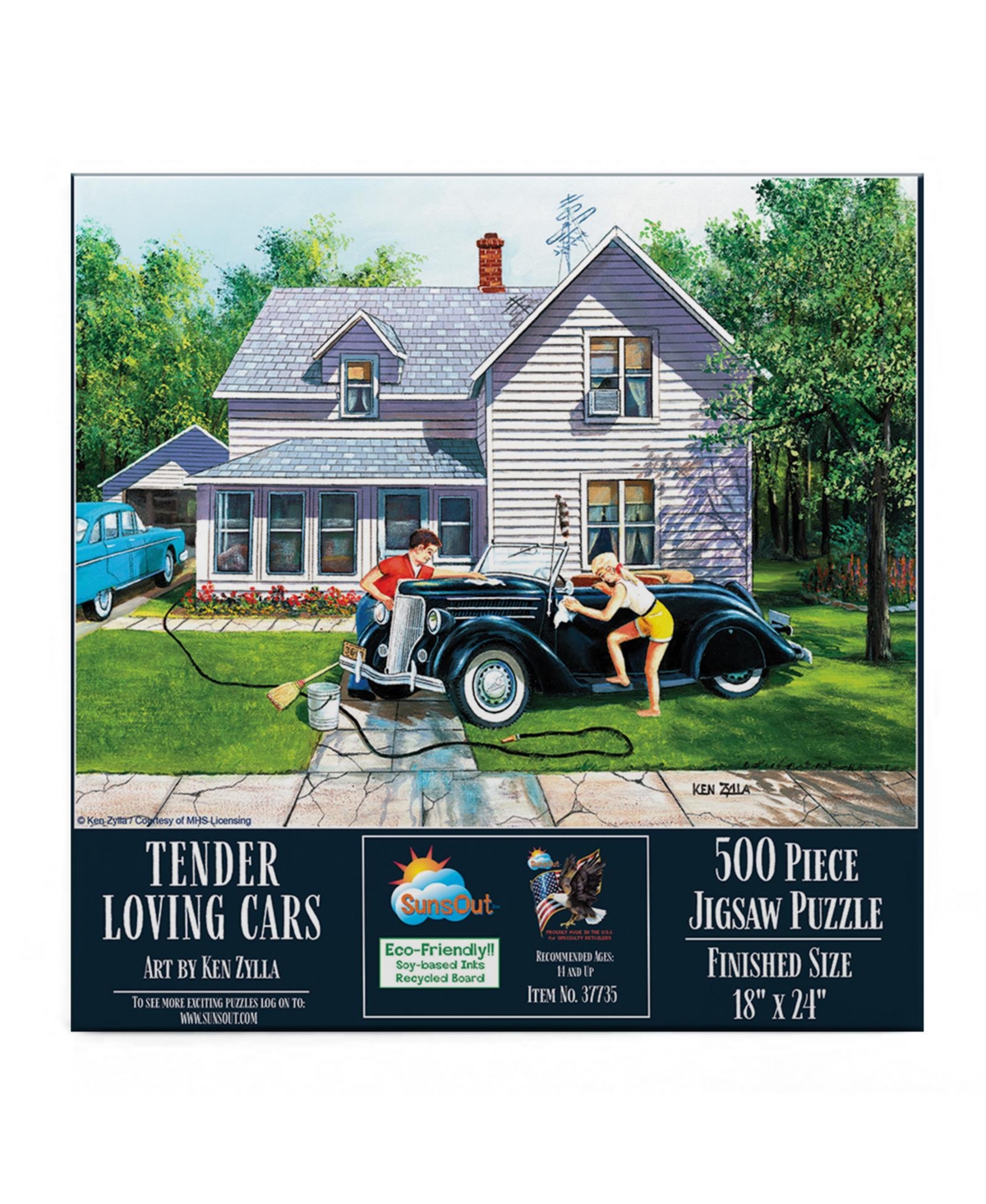 SunsOut Tender Loving Cars 500 piece Jigsaw Puzzle for Adults