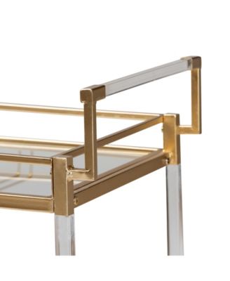 Savannah 15.9" Glass Contemporary Wine Cart