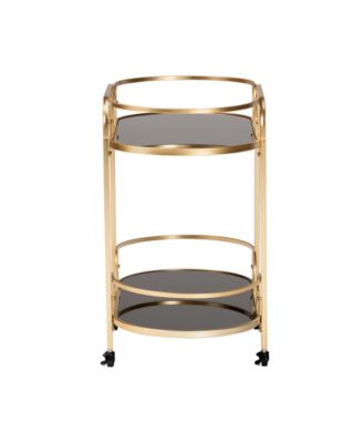 Furniture Leighton 18" Glass Contemporary Wine Cart