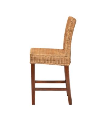 Racquel 19.25" Rattan Bohemian Counter Stool