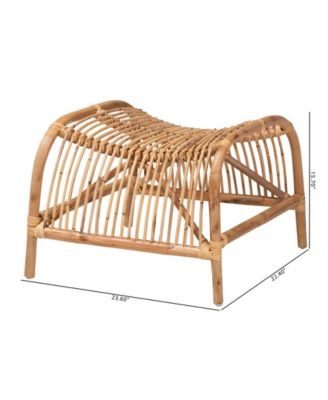 Lamaria 22.4" Rattan Bohemian Footstool