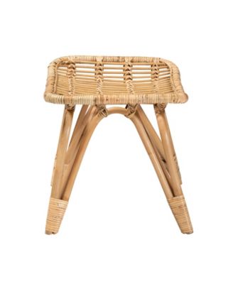 Earvin 18.9" Rattan Bohemian Footstool