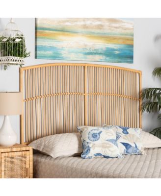 Malvina 2" Rattan Bohemian Queen Wall-mount Headboard