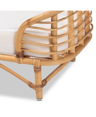 Malino 23.6" Rattan Bohemian Pet Bed with Cushion