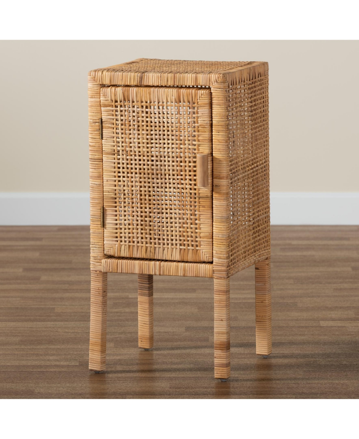 Furniture Vivan 13" Rattan Bohemian Nightstand