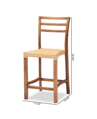 Arthur 19.5" Rattan Mid-Century Counter Stool