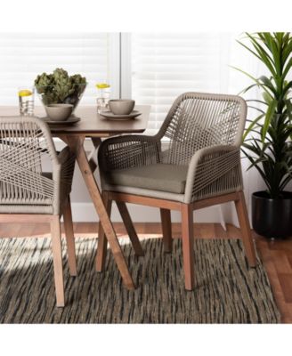 Jennifer 23.6" Wood Mid-Century Dining Armchair