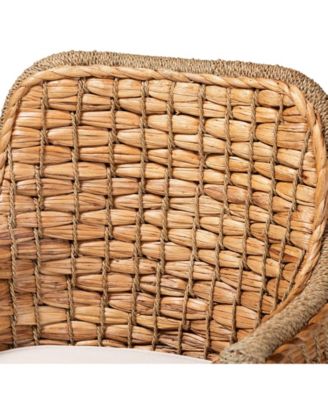 Kyle 24.6" Rattan Bohemian Dining Armchair with Cushion