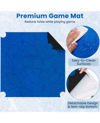 35-Inch Folding Mahjong Table for 4 Players with Cup Holders and Card Slots