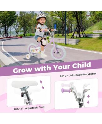 Kids Adjustable Training Bike with Dual Brake and Safety Features
