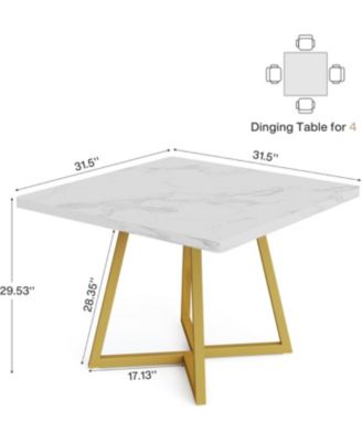 Square Dining Table for 4, 31.5" Industrial Dinner Table with Metal Base, Wood Kitchen Table for Dining Room, Small Space, Apartment