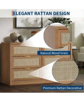 53" Rattan Dresser for Bedroom