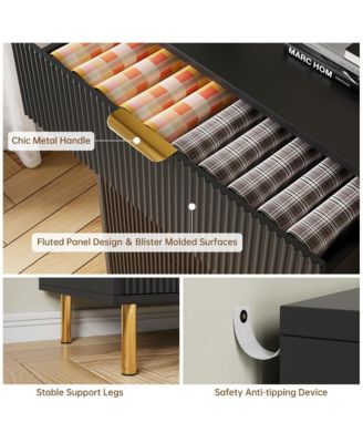 5 Drawer Dresser for Bedroom, 48” Tall Dresser Chest of Drawers, Modern Wood Storage Dresser Organizer