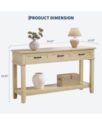Console Table Entryway Table with 3 Storage Drawers, 3-Tier dust rial Metal Sofa Table Behind Couch Table, Hallway Table for Entryway