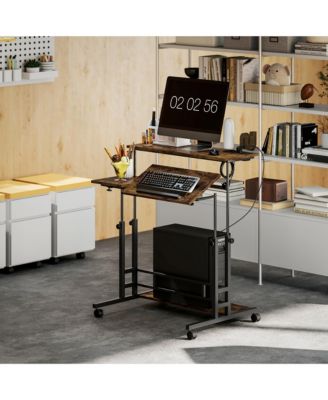 Adjustable Sding Desk, Sd Up Desk with Power Outlets,