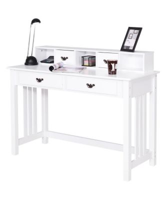 Writing Desk Mission White Home Office Computer Desk 4 Drawer