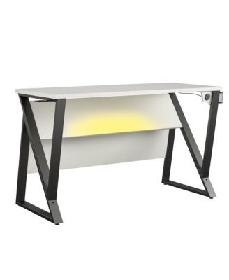 Genesis Electric Adjustable Height Gaming Desk with USB Charging and RGB Lighting White Ergonomic Standing Desk for Professional Gamers