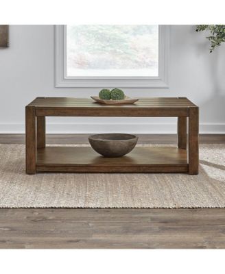 Broadmore Living Room Rectangular Cocktail Table - Cobblestone Brown