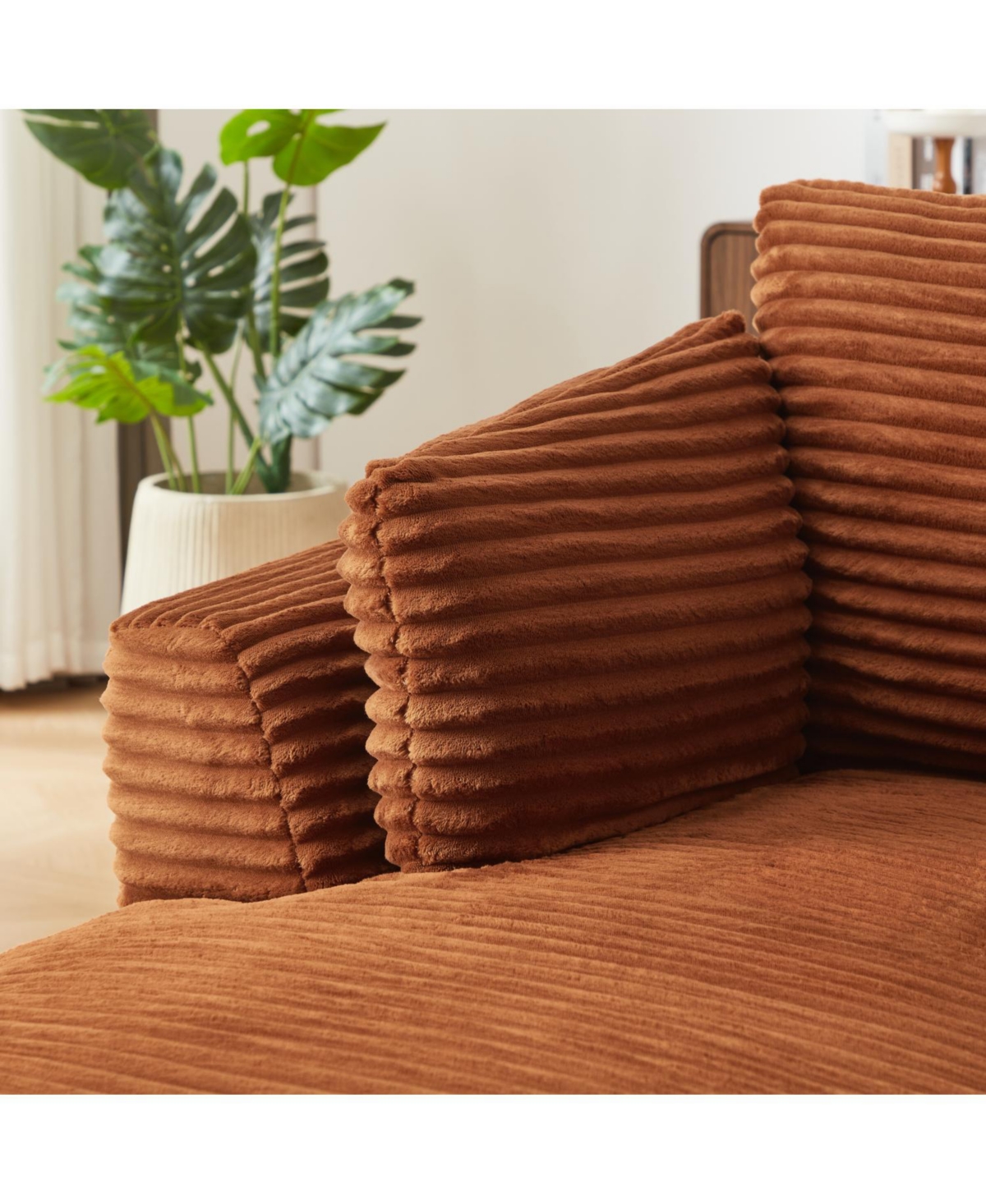 Streamdale Oversized Corduroy Chaise Lounge Sofa