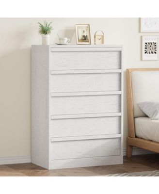 5 Drawer Dresser for Bedroom, Tall Chest of Drawers, Modern Storage Organizer for Living Room, Nursery, or Entryway