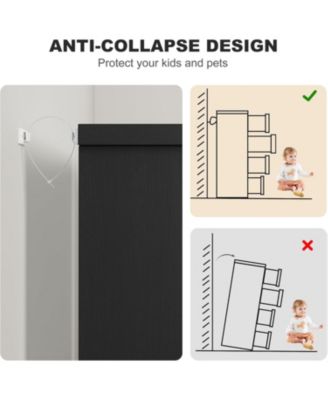 Black Wooden Dresser Chest of Drawers Dresser with Embedded Handles Design and 4 Drawer Organizer