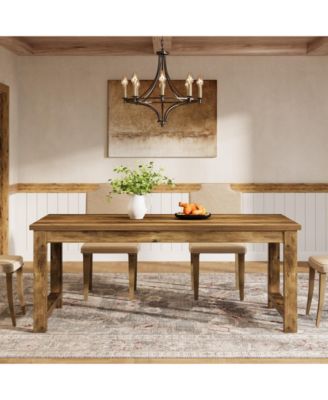 Modern Dining Table, 63 x 31.5 Inch Large Farmhouse Wood Table, Kitchen Dining Room Table
