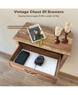 Chest of Dresser, Wood Vintage Dresser 5 Drawer