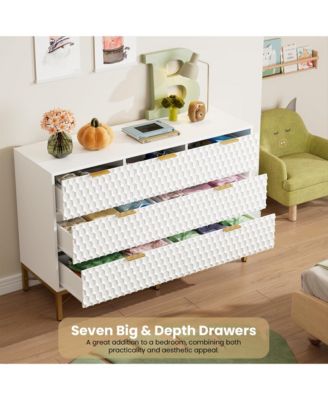7 Drawer Dresser for Bedroom, Simply Modern Chest of Drawers for Closet