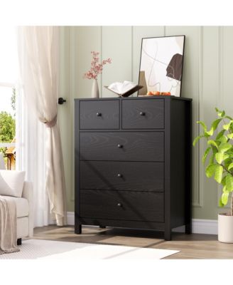 5 Drawer Dresser for Bedroom, Modern Tall Dresser Organizer with Storage Drawers